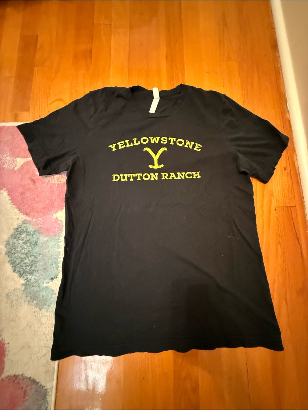 Bella Canvas Black T-Shirt with Yellow Yellowstone Dutton Ranch Logo